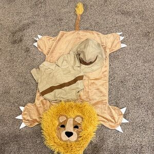 Lion Costume Set for infants 0 to 3 months onesie, hat and lion blanket